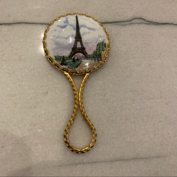 Limoges Other - Vintage Limoges Hand Mirror - Eiffel Tower